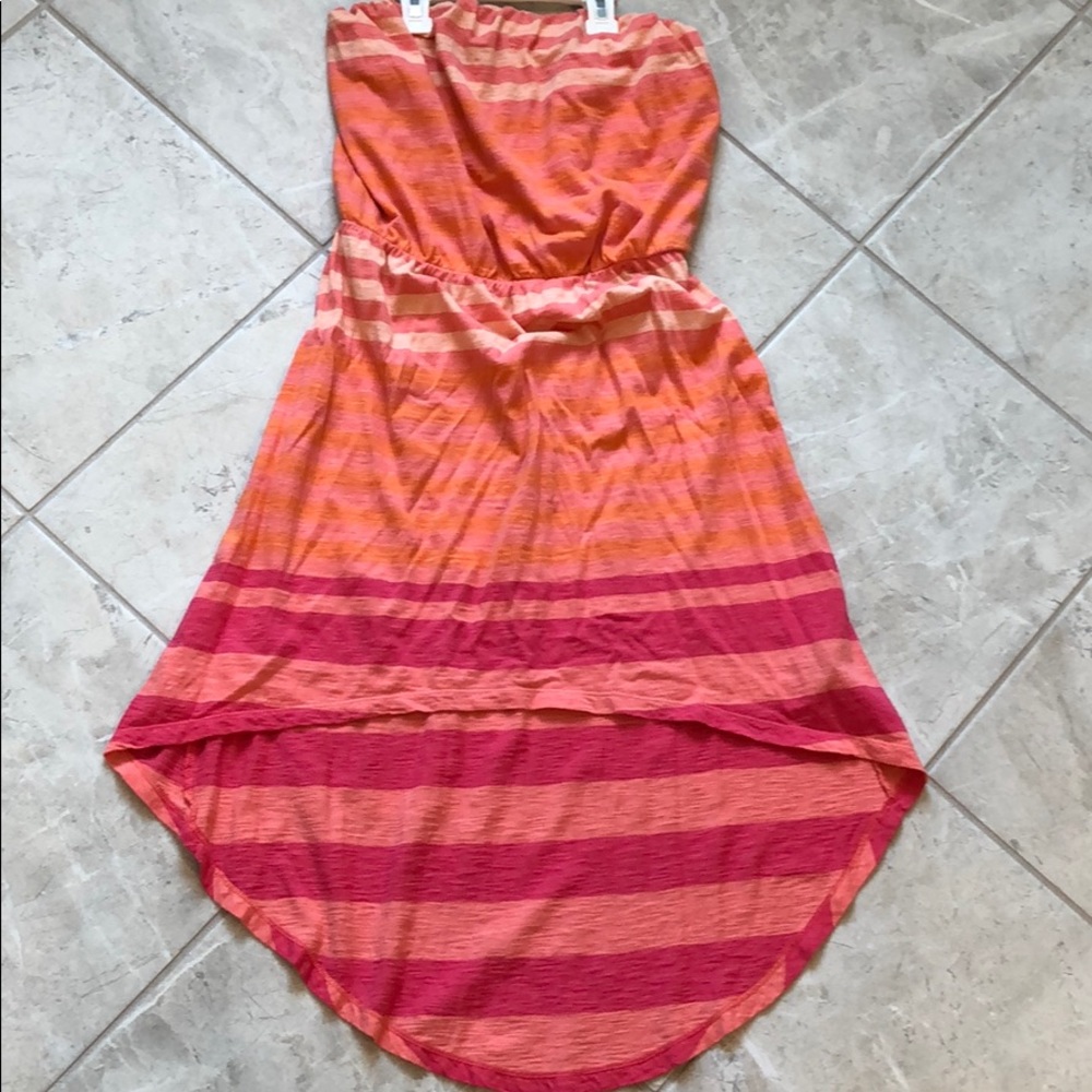 Express strapless high-low dress